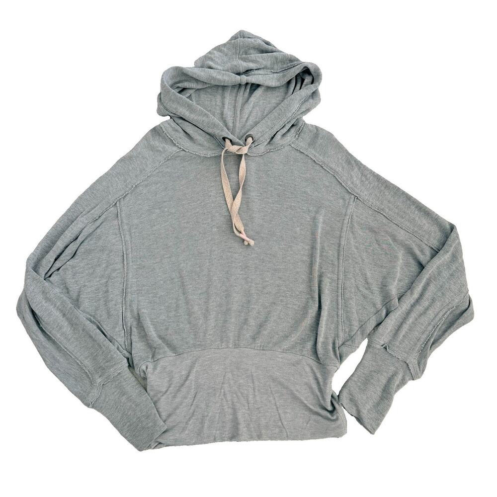 FP Movement Free People Ready Go Hoodie Sweatshirt Grey Batwing S Logo